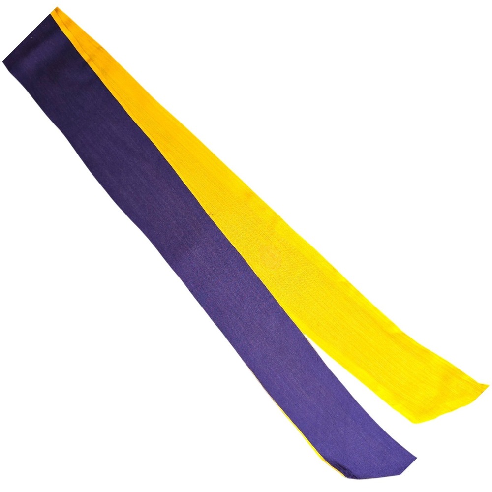 Scarf Belt Shawl Sash Bandana Tie Purple Yellow Cravat 60"x4" VTG